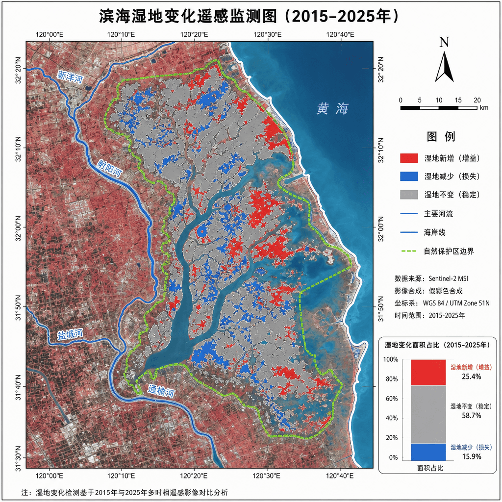 2015-2025年滨海湿地空间变化检测 undefined